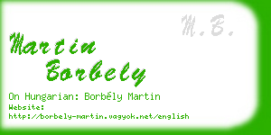 martin borbely business card