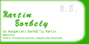 martin borbely business card